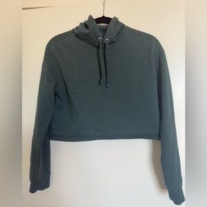 H&M Forest Green Cropped Sweatshirt